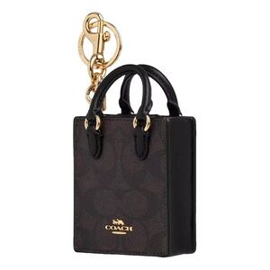 Coach logo monogram Signature nano Mini tote charm hand bag NEW